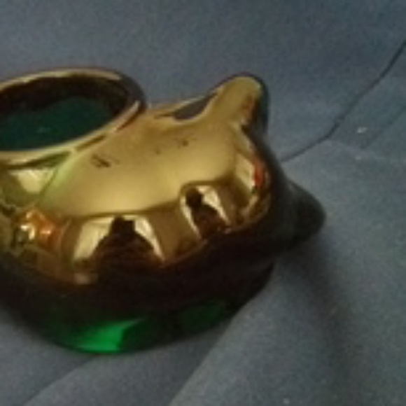 Vintage Glass Cat Curled up Candle Holder - Picture 2 of 3